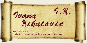 Ivana Mikulović vizit kartica